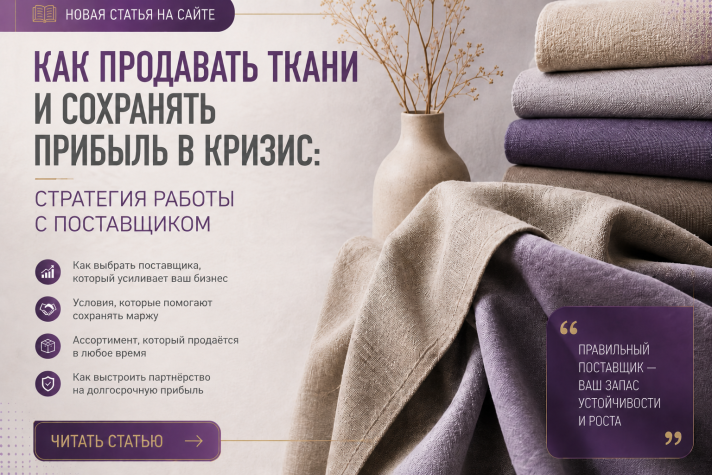 Как продавать ткани и сохранять прибыль в кризис: стратегия работы с поставщиком