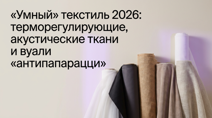 «Умный» текстиль 2026: терморегулирующие, акустические ткани и вуали «антипапарацци» в ассортименте салона